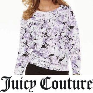 JUICY COUTURE Marbled Scuba Long Sleeve Lilac Top